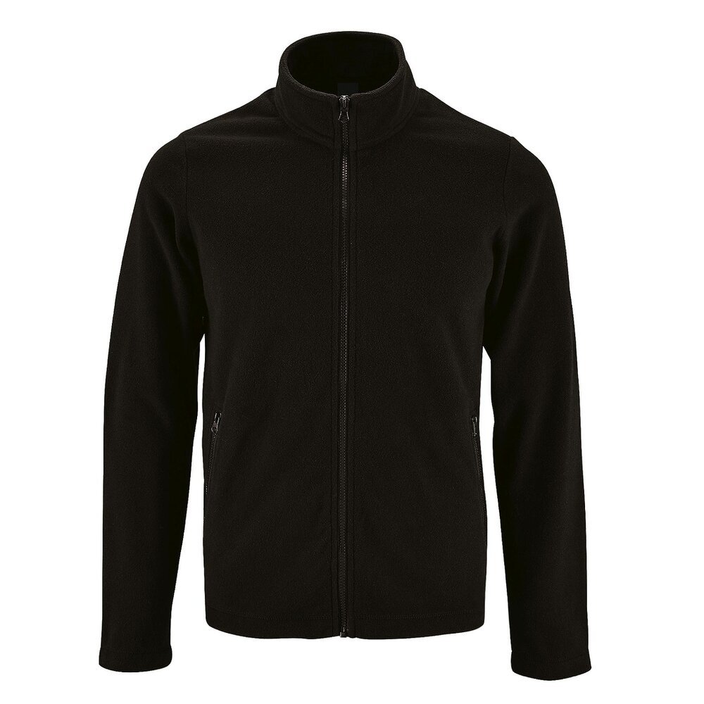 SOLS Mens Norman Fleece Jacket - Black - Black - 100% Polyester