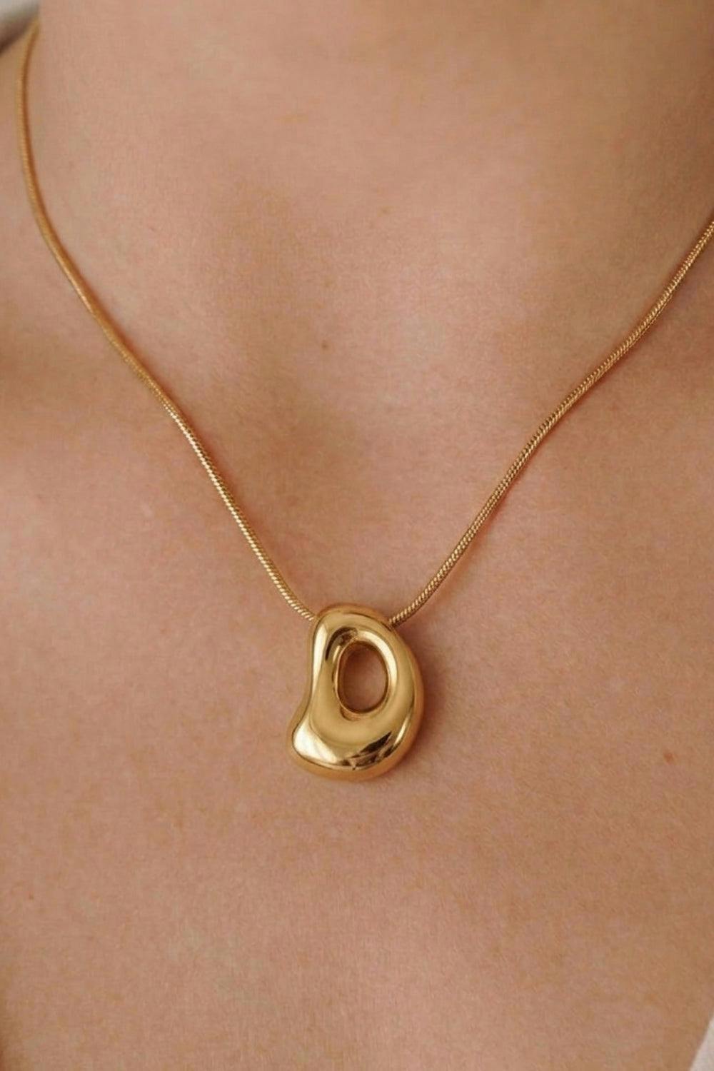 Serla Bubble Initial Gold Plated Necklace Letter D