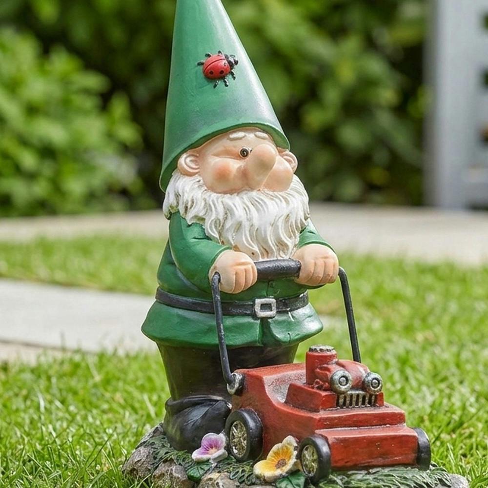 Garden Greatness Wilf Mowing Fun Garden Ornament