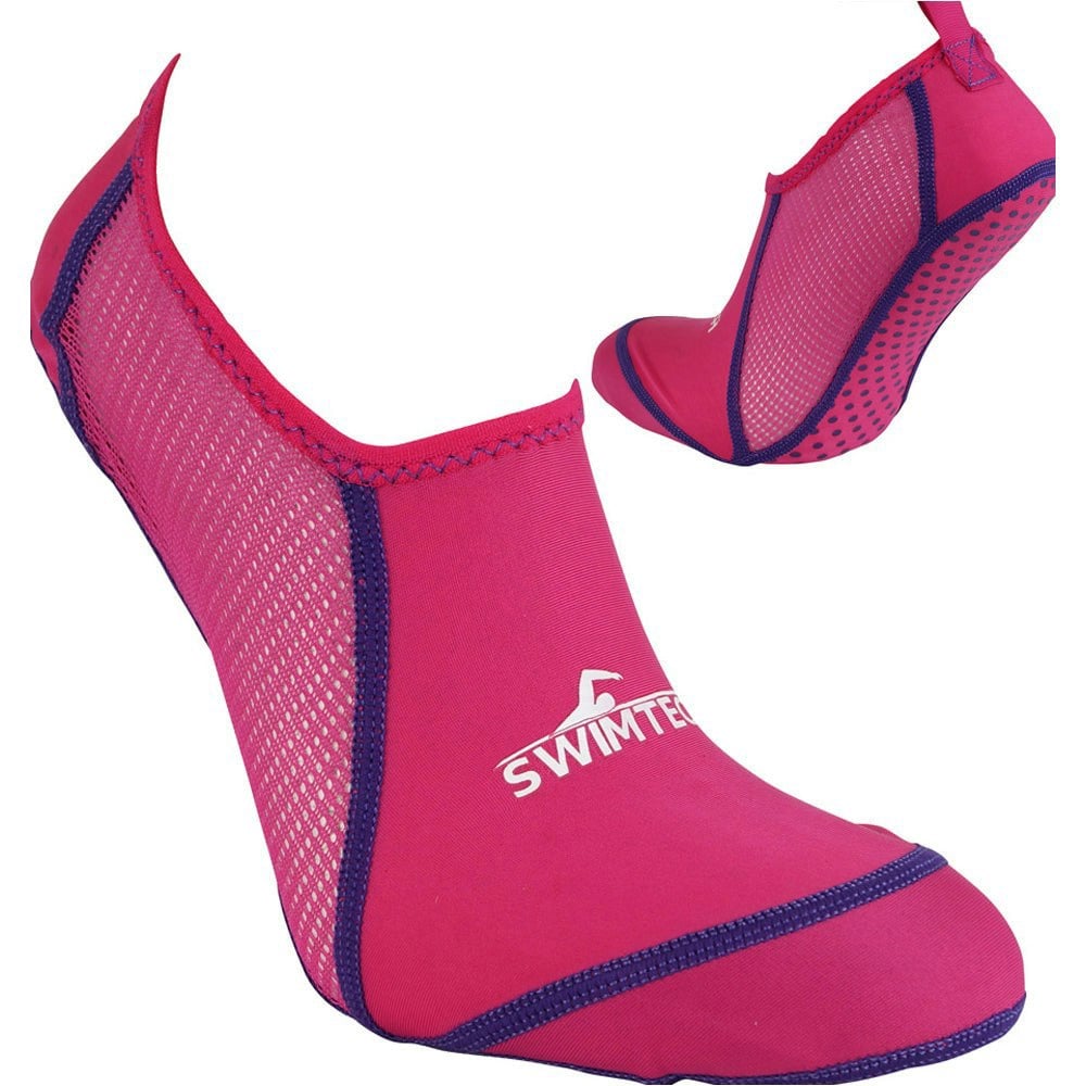 JUNIOR Size 1-4 Swimming Socks - Pink - Breathable Pool Grip Anti Infection