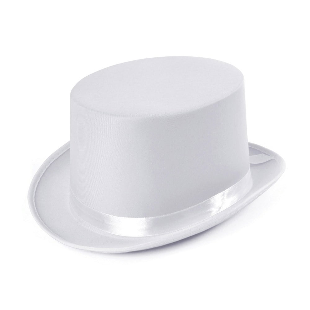 Bristol Novelty Unisex Satin Top Hat - White