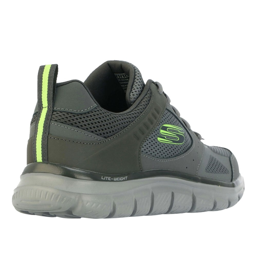 Skechers Mens Track Syntac Coated Leather Trainers - Charcoal