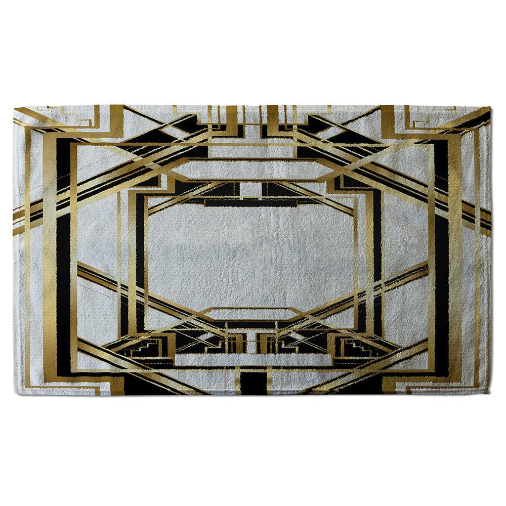 Benjamin Tate Design Art Deco Golden Black Frame (Bath Towel)