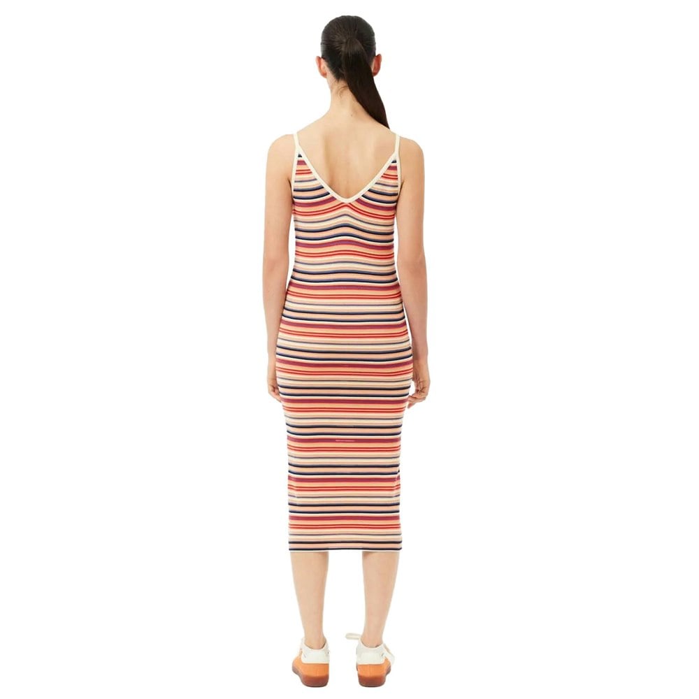 Lacoste Womens/Ladies Striped Cotton Blend Long Maxi Dress - Multicoloured
