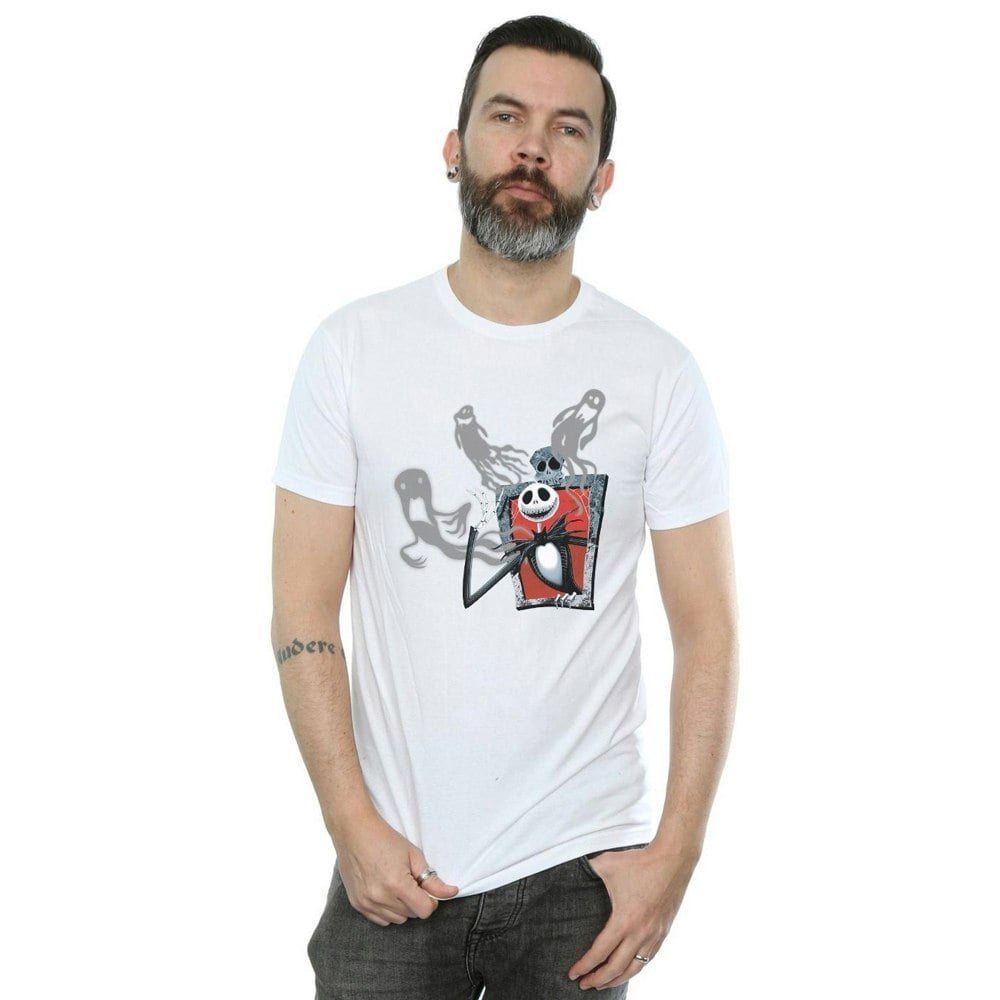 Disney Mens Nightmare Before Christmas Ghosts Of Jack T-Shirt - White