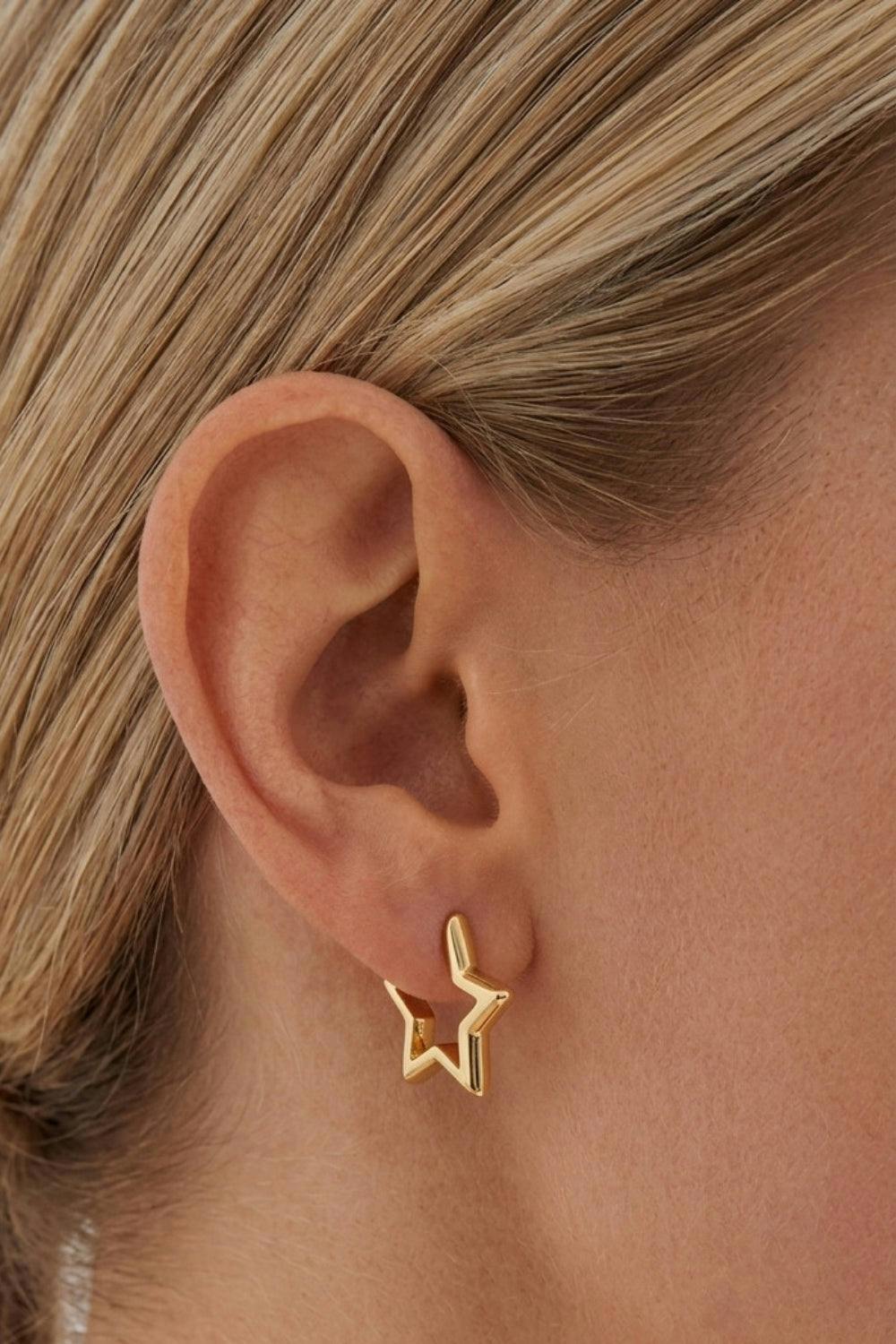 Serla 18K Gold Plated Star Earrings