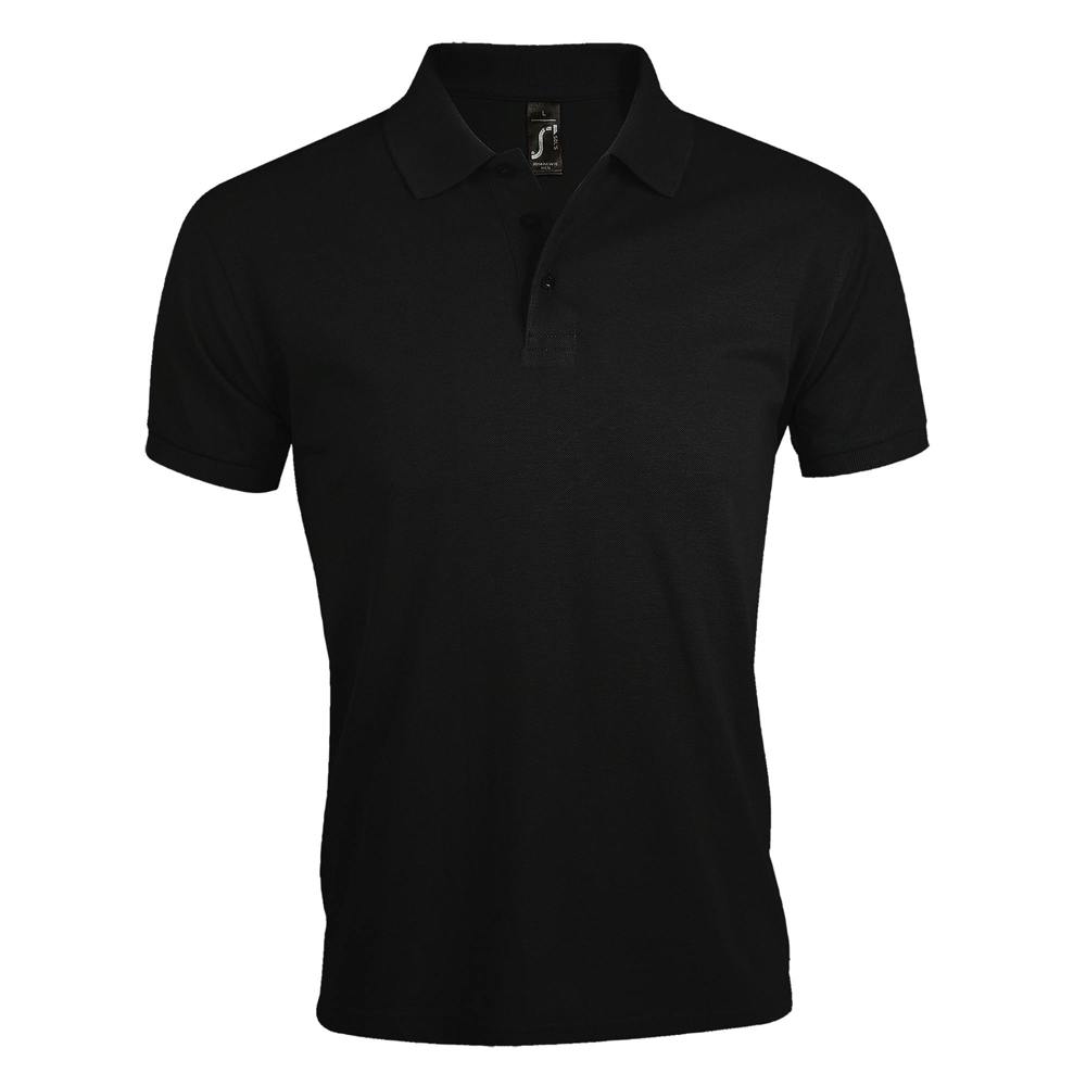 SOLs Mens Prime Pique Plain Short Sleeve Polo Shirt - Black - 