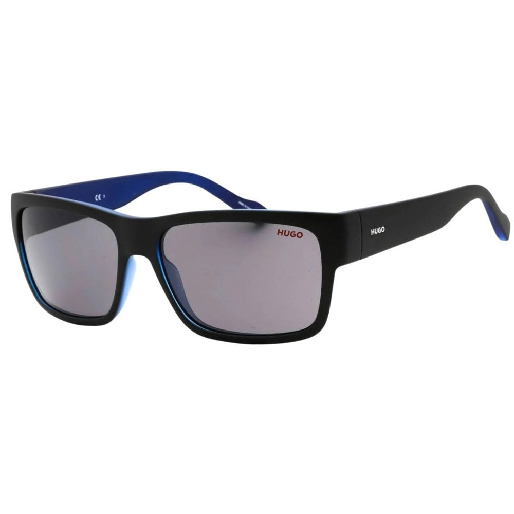 Hugo Boss Grey Lens Inner Blue Matte Black Sunglasses One Size