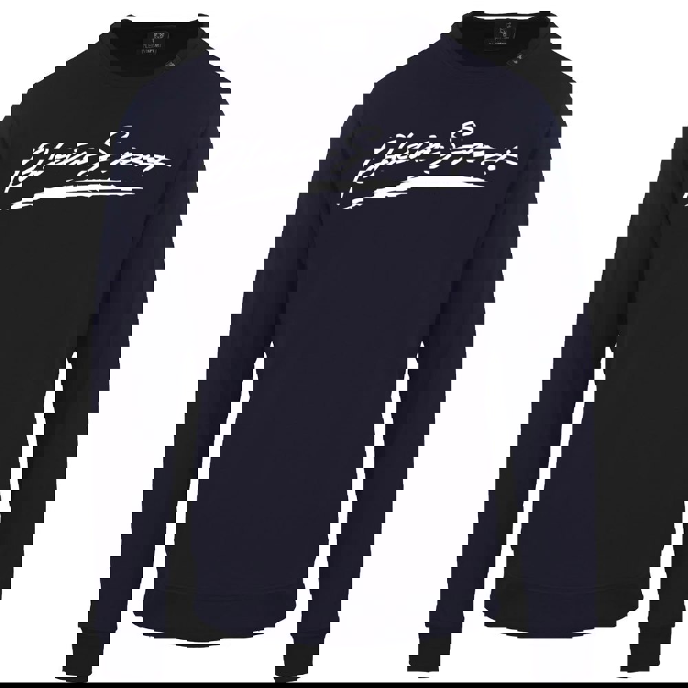 Plein Sport Large Signature Logo Navy Blue Sweatshirt S