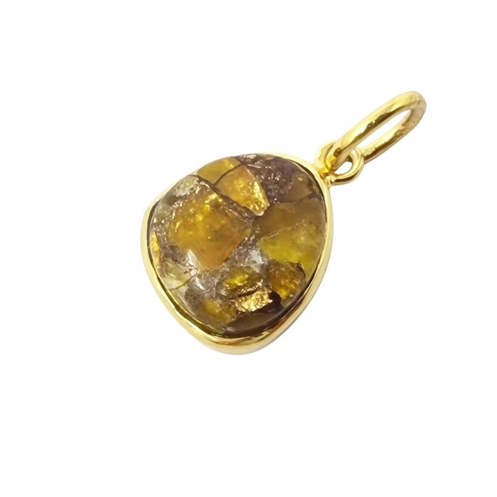 18ct Gold Plated Citrine Bezel Pendant