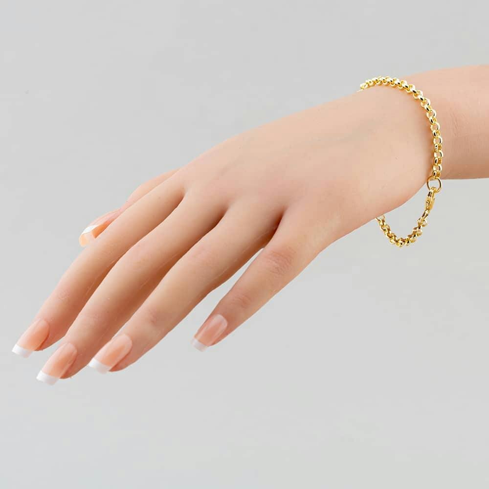 T. H. Baker 9ct Yellow Gold Round Belcher Chain Bracelet SRBP-410-9Y-7.5
