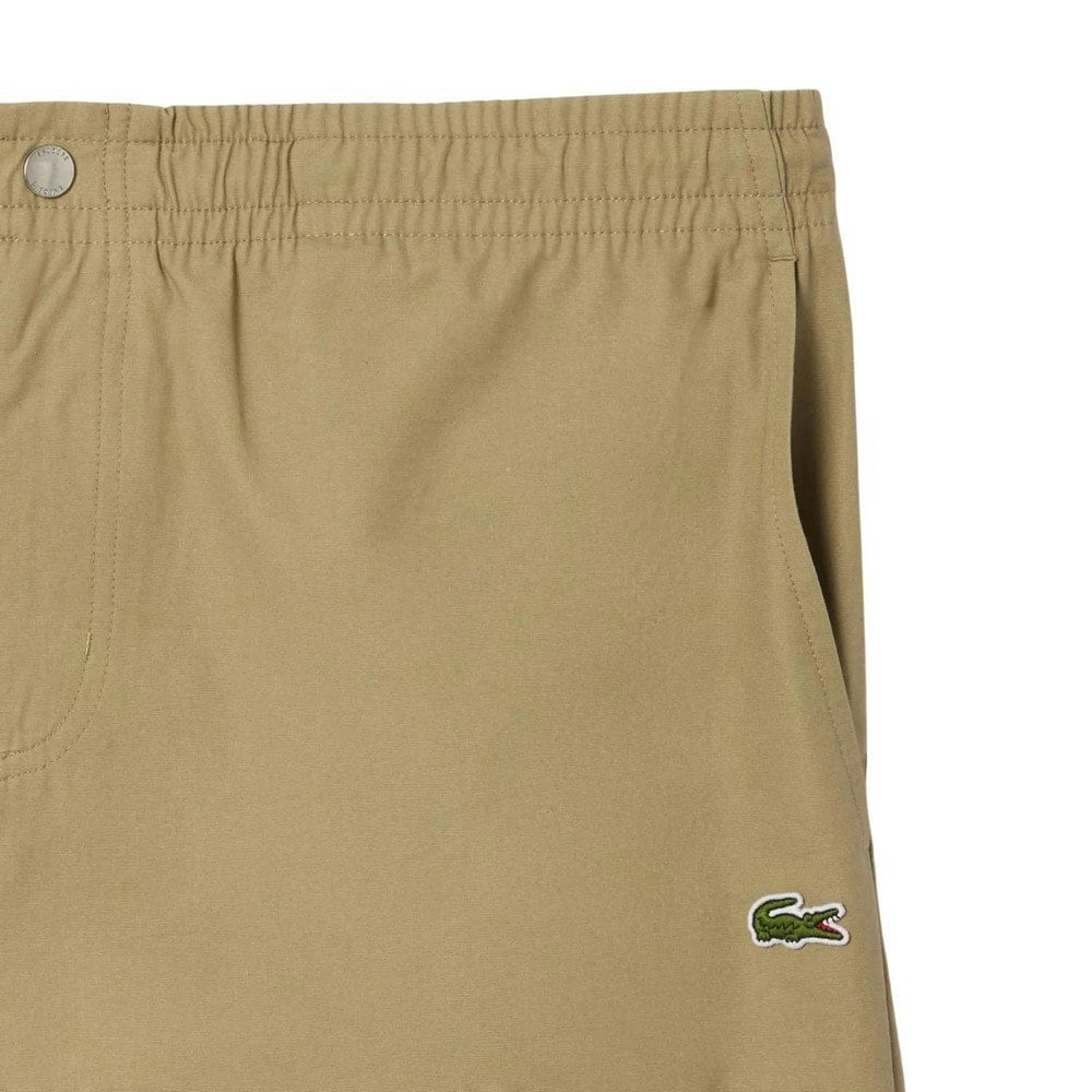 Lacoste Mens Poplin Relaxed Fit Shorts - Beige