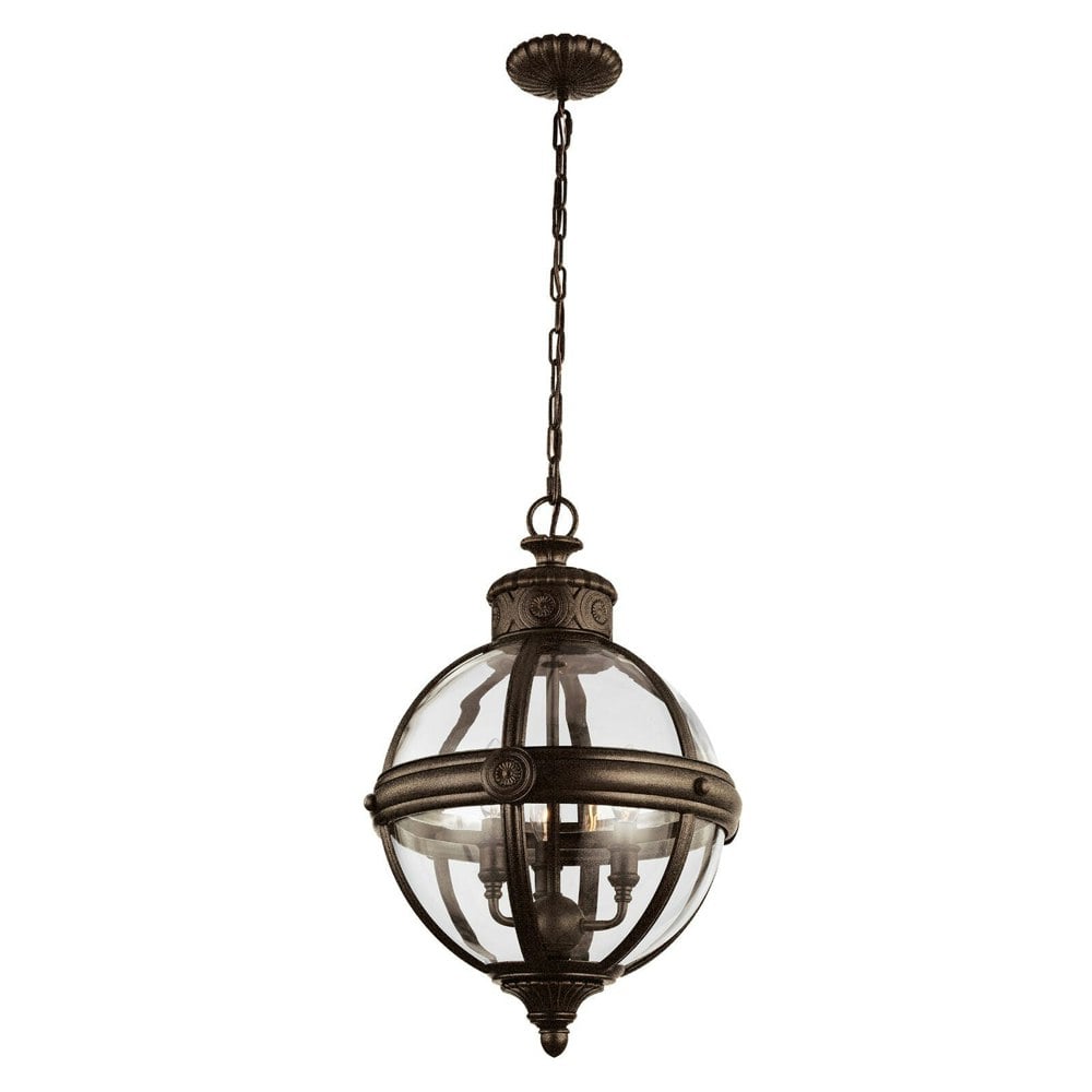 3 Bulb Chandelier Hanging Pendant LIght British Bronze LED E14 60W Bulb Loops