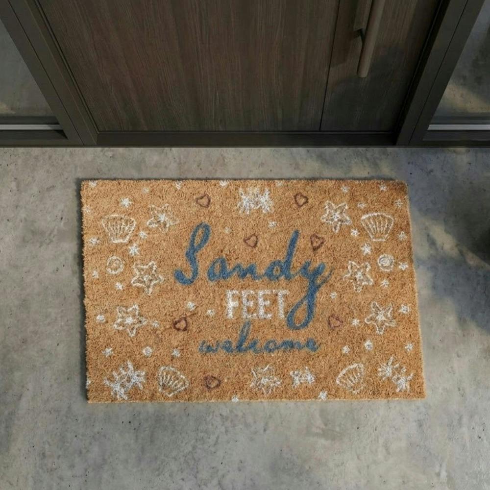 Garden Greatness Sandy Feet Welcome Coir Doormat