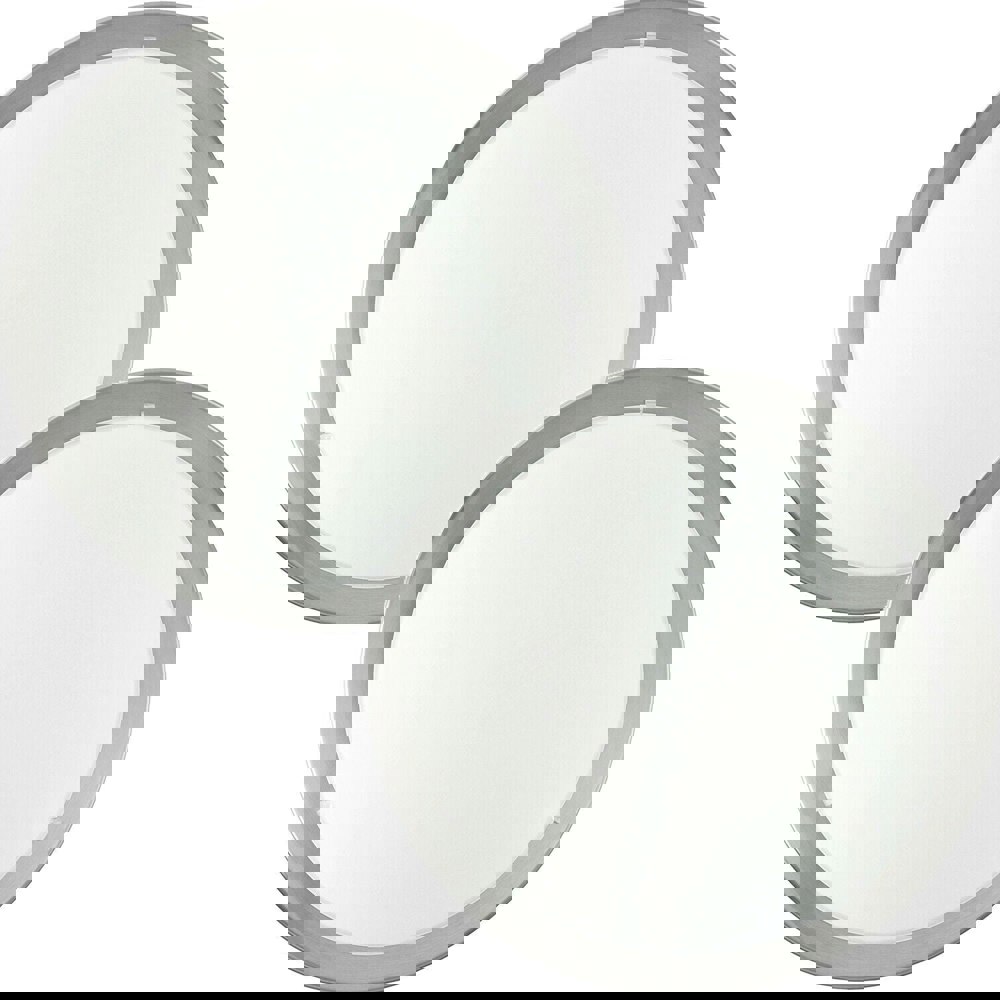 2 PACK Wall Flush Ceiling Light Satin Nickel White Clear Satin Glass E27 1x60W Loops