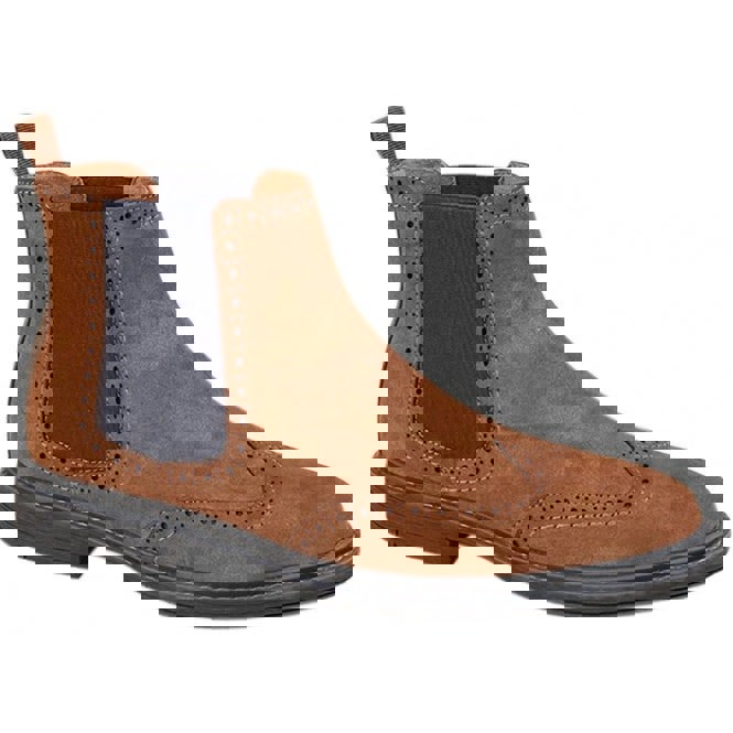 Goor M051BT Mens Suede Chelsea Boots Tan