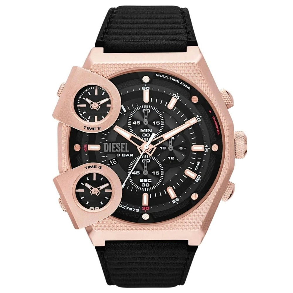 Diesel Rose Gold Watch Black Strap