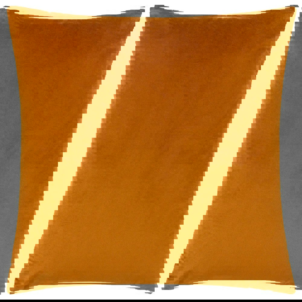 Paoletti Henley Jacquard Velvet Cushion Cover - Ginger/Grey