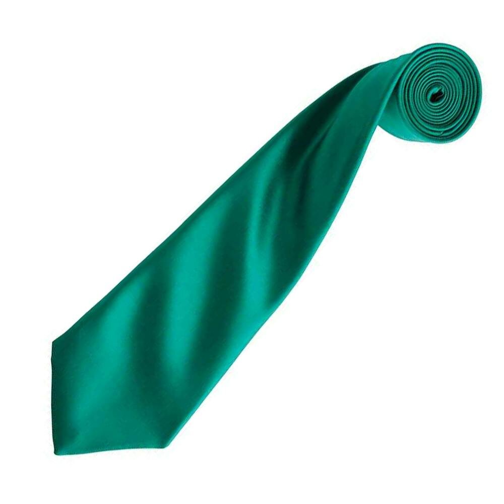 Premier Unisex Adult Colours Satin Tie - Emerald