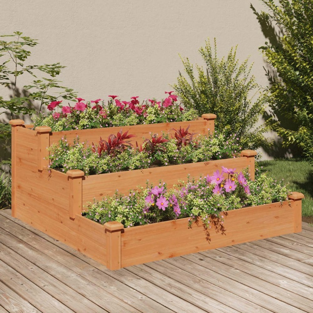 Berkfield Garden Raised Bed Brown 120x120x56 cm Solid Wood Fir