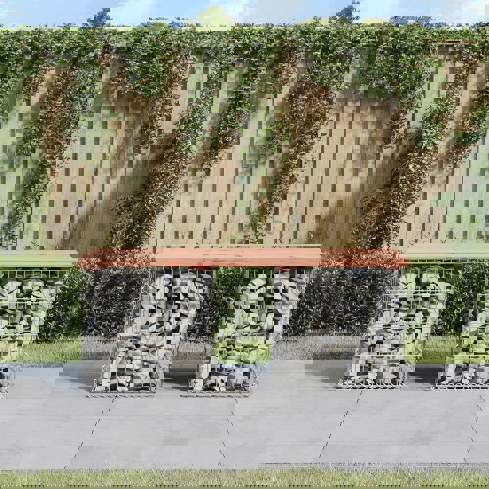 Berkfield Garden Bench Gabion Design 103x44x42 cm Solid Wood Douglas