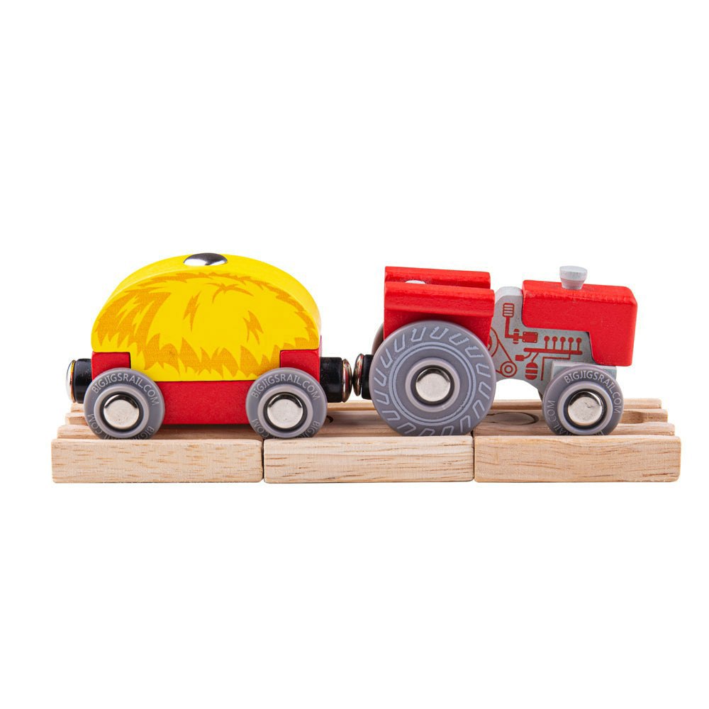 Bigjigs Rail Red Tractor and Wagon