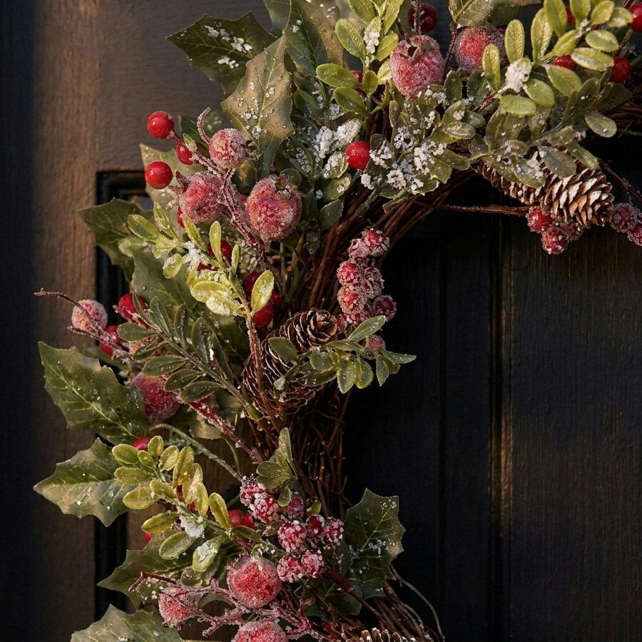 Garden Greatness Traditional Festive Holly Berry Wreath