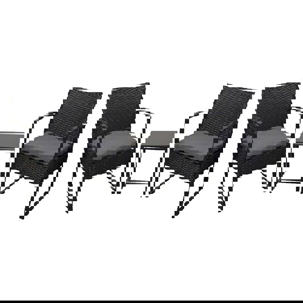 Oseasons Cumberland KD Rattan 2 Seat Tea for Two Set in Black