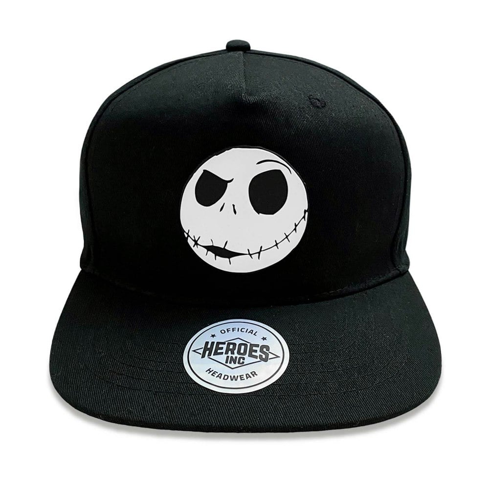 Nightmare Before Christmas Jack Skellington Face Snapback Cap - Black/White