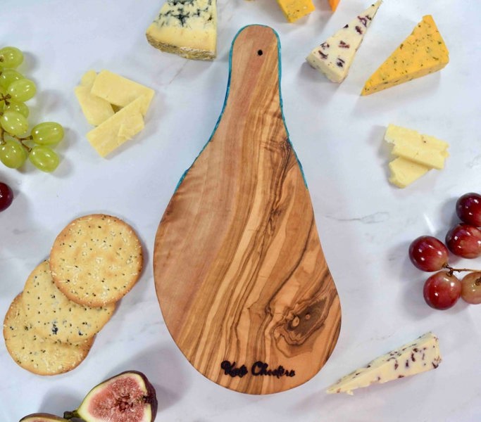 Cheese Board with Handle - olive wood chopping board - retirement gift ideas - fathers day gifts for dad - 5th anniversary wood gifts