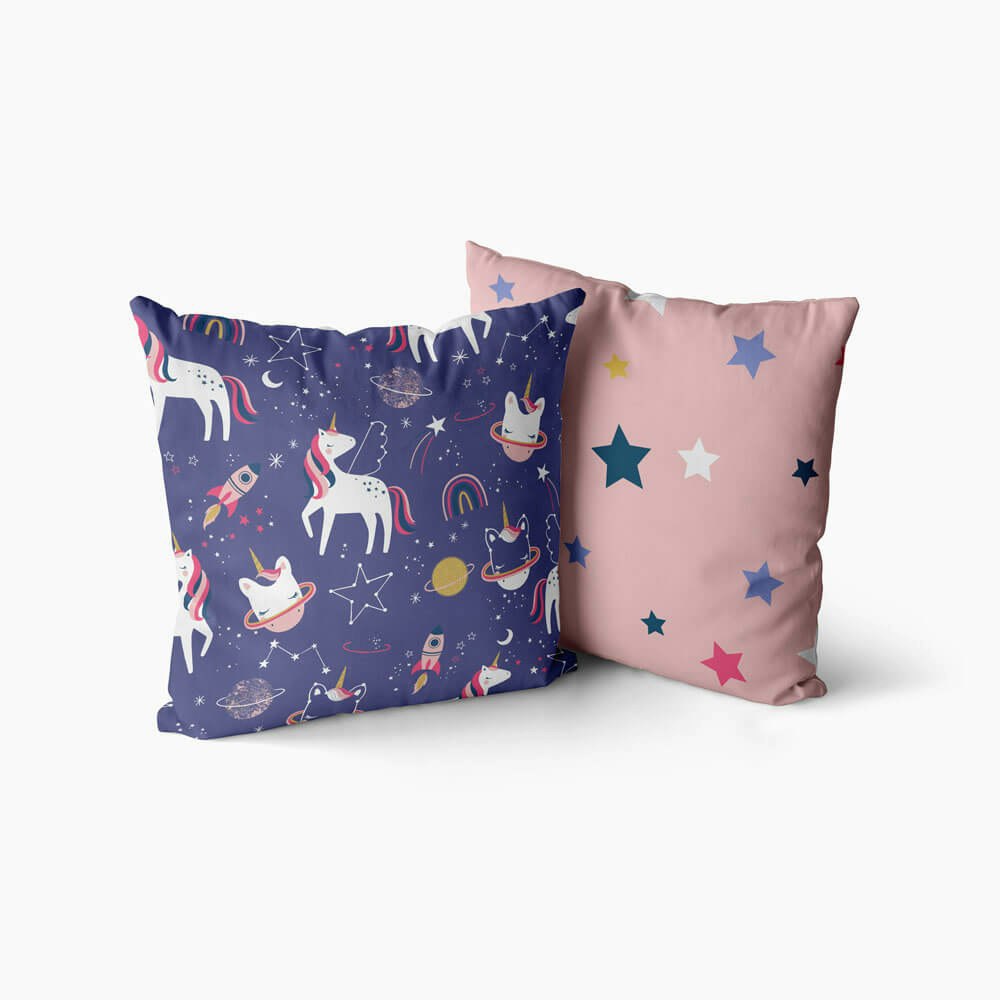 Space Unicorn Cushion Cover Cushion - Happy Linen Company