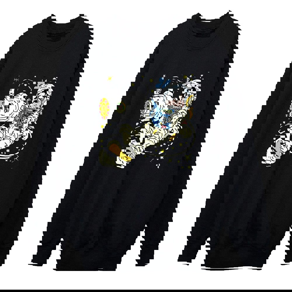 Disney Boys Goofy Reading In Space Sweatshirt - Black