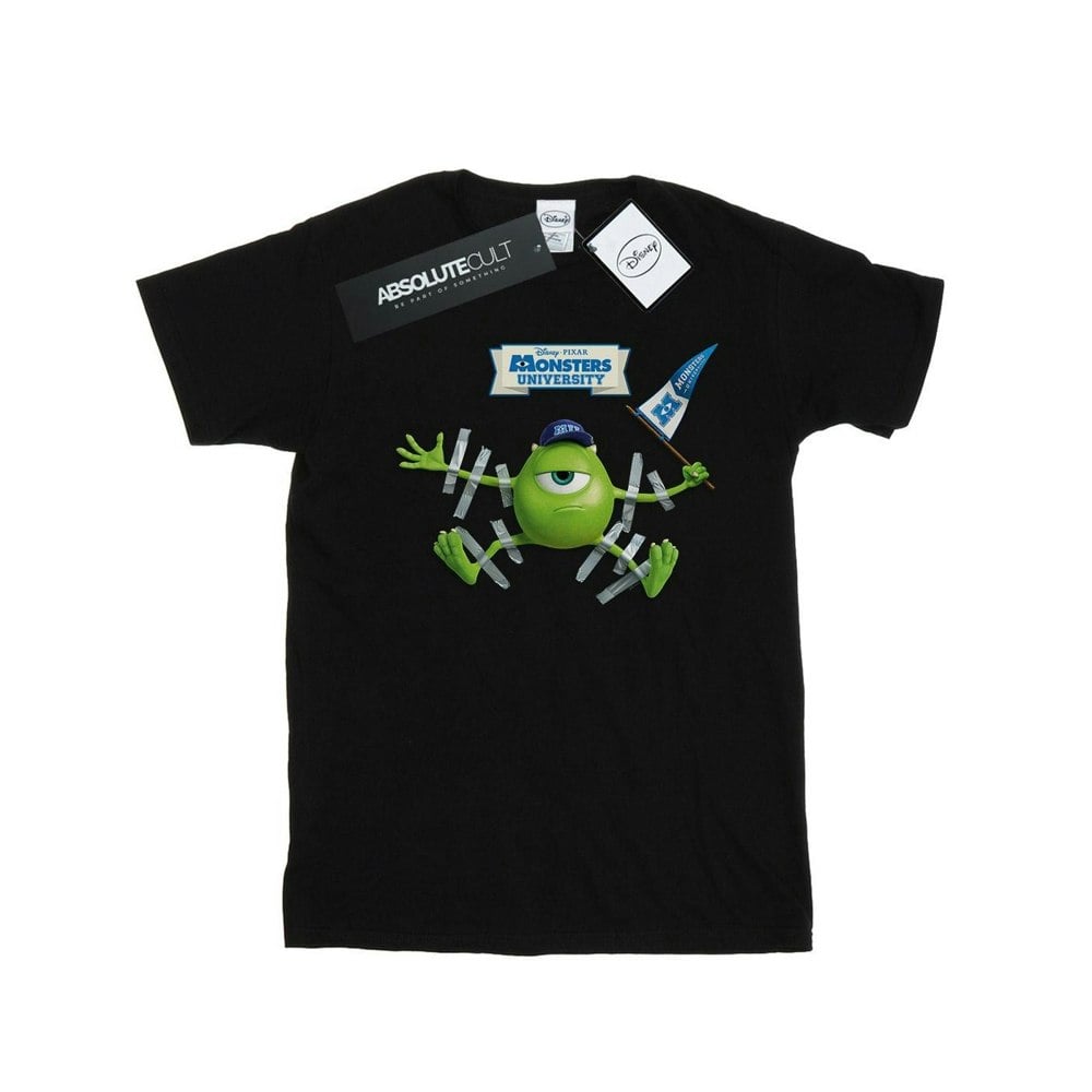 Disney Mens Monsters University Taped Mike T-Shirt - Black