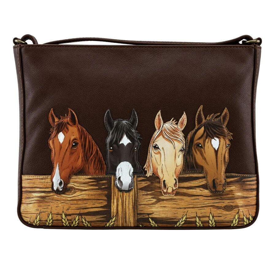 Mala Leather Stable Row Horse Leather Crossbody - Brown