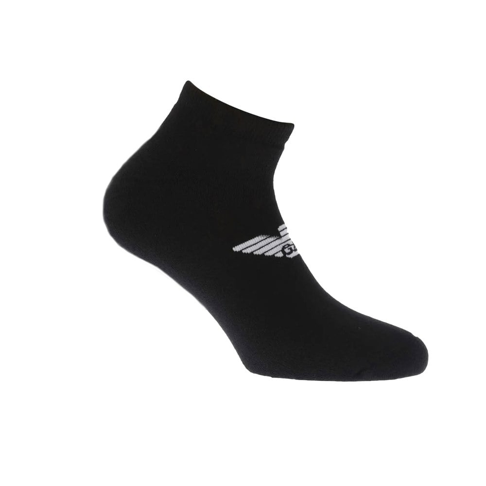 Emporio Armani Unisex Adult Logo Socks (Pack of 2) - Black