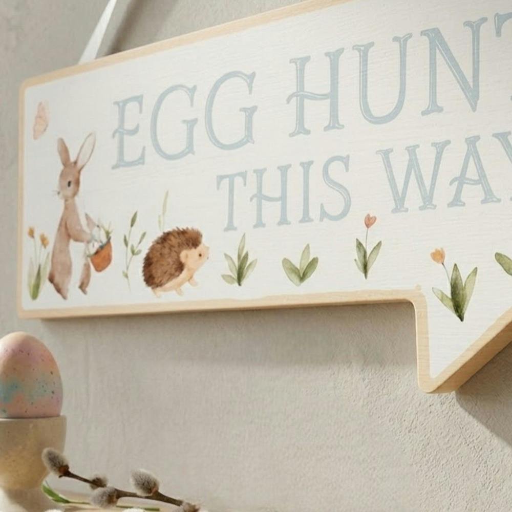 Garden Greatness Springtime Egg Hunt This Way Hanging Sign