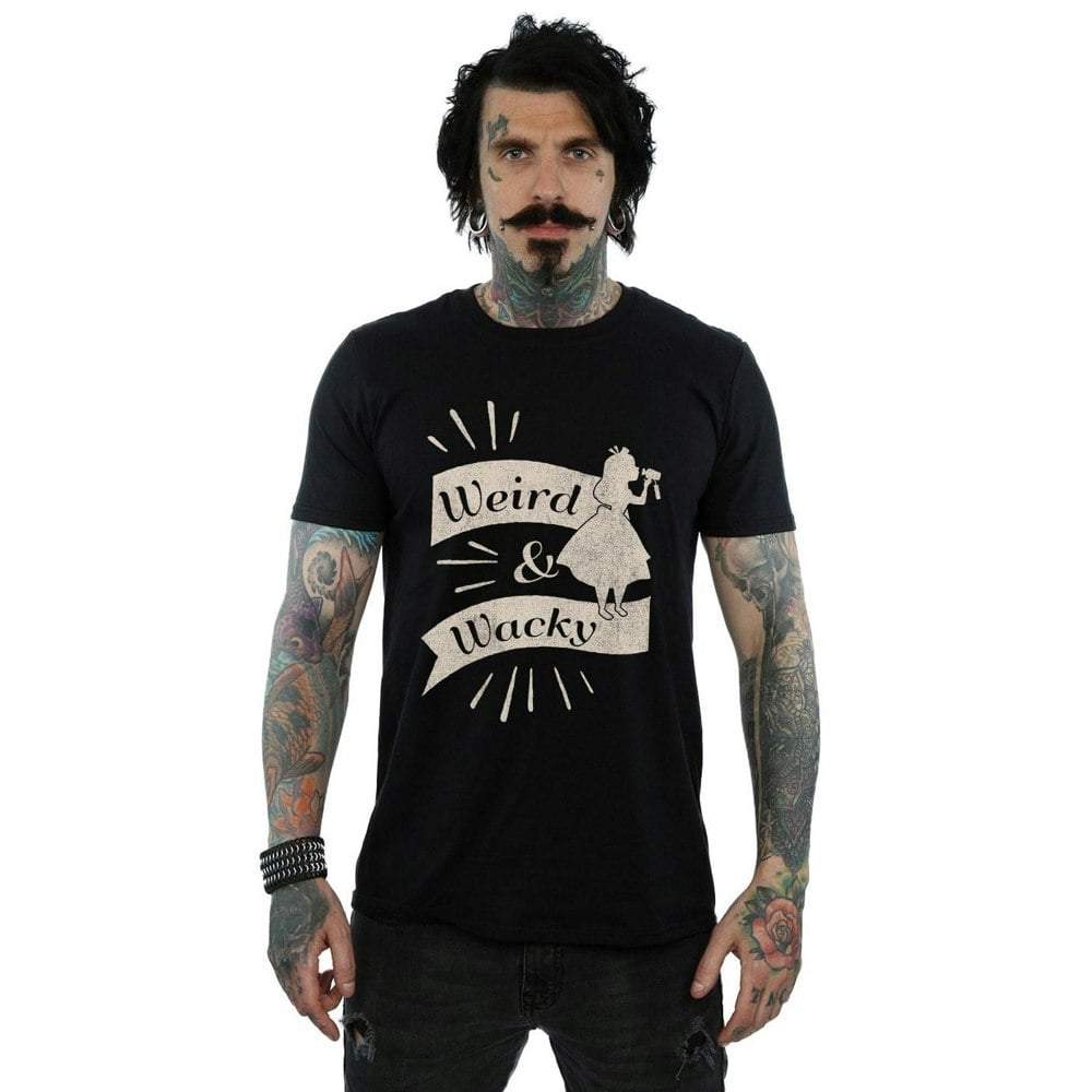 Disney Mens Alice In Wonderland Weird And Wacky T-Shirt - Black