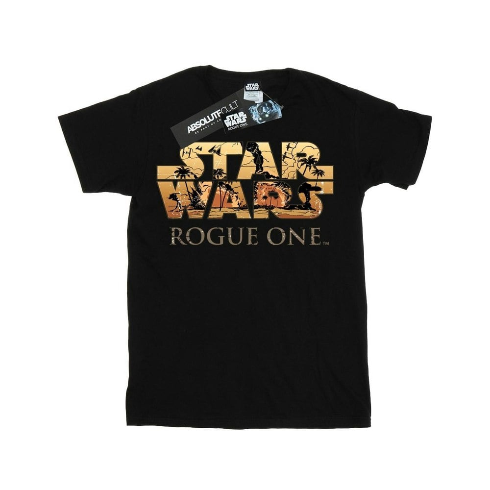 Star Wars Mens Rogue One Logo Scene T-Shirt - Black