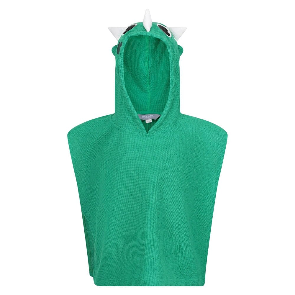 Regatta Childrens/Kids Stompy The Dinosaur Hooded Towel - Jellybean Green