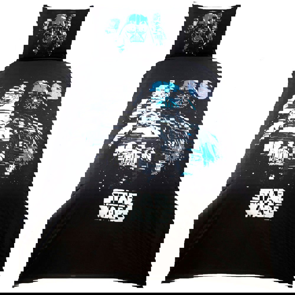 Star Wars Dark Side Duvet Set - Black/White/Blue