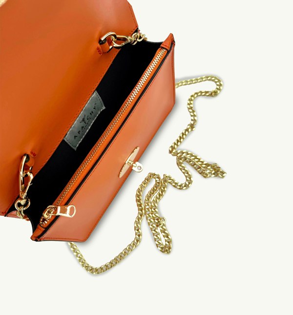 Apatchy London The Amelia Orange Leather Bag