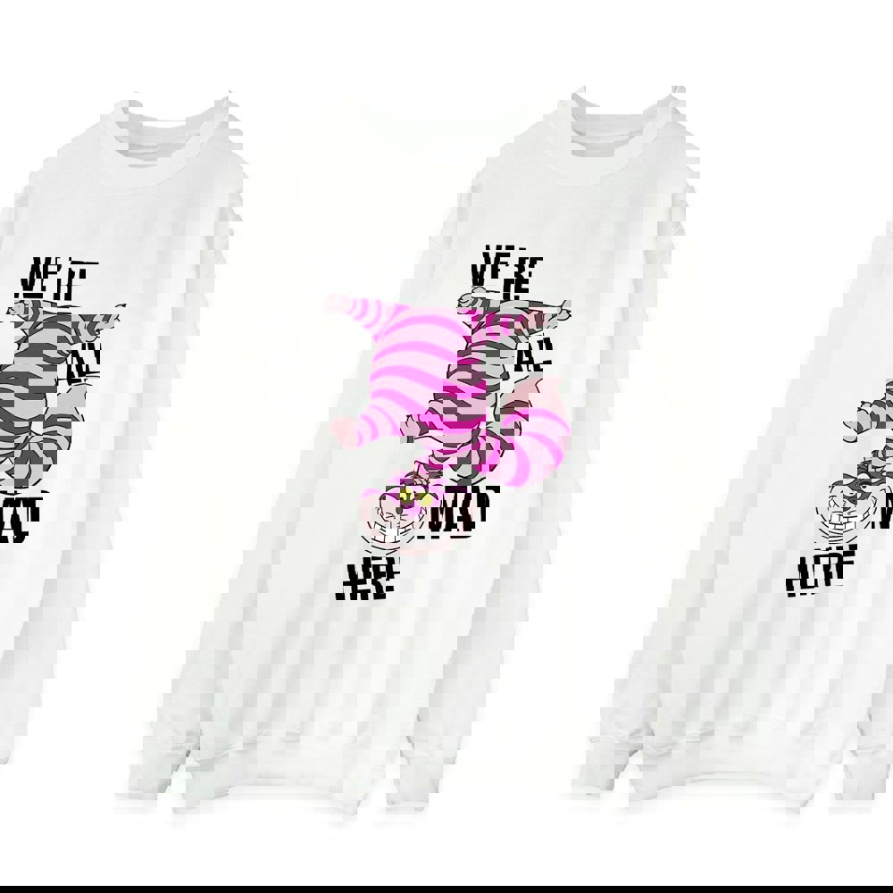 Disney Womens/Ladies Alice In Wonderland All Mad Here Sweatshirt - White