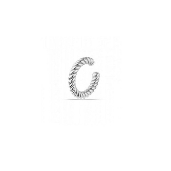 Twisted Sterling Silver Ear Cuff No Piercing - Spero London