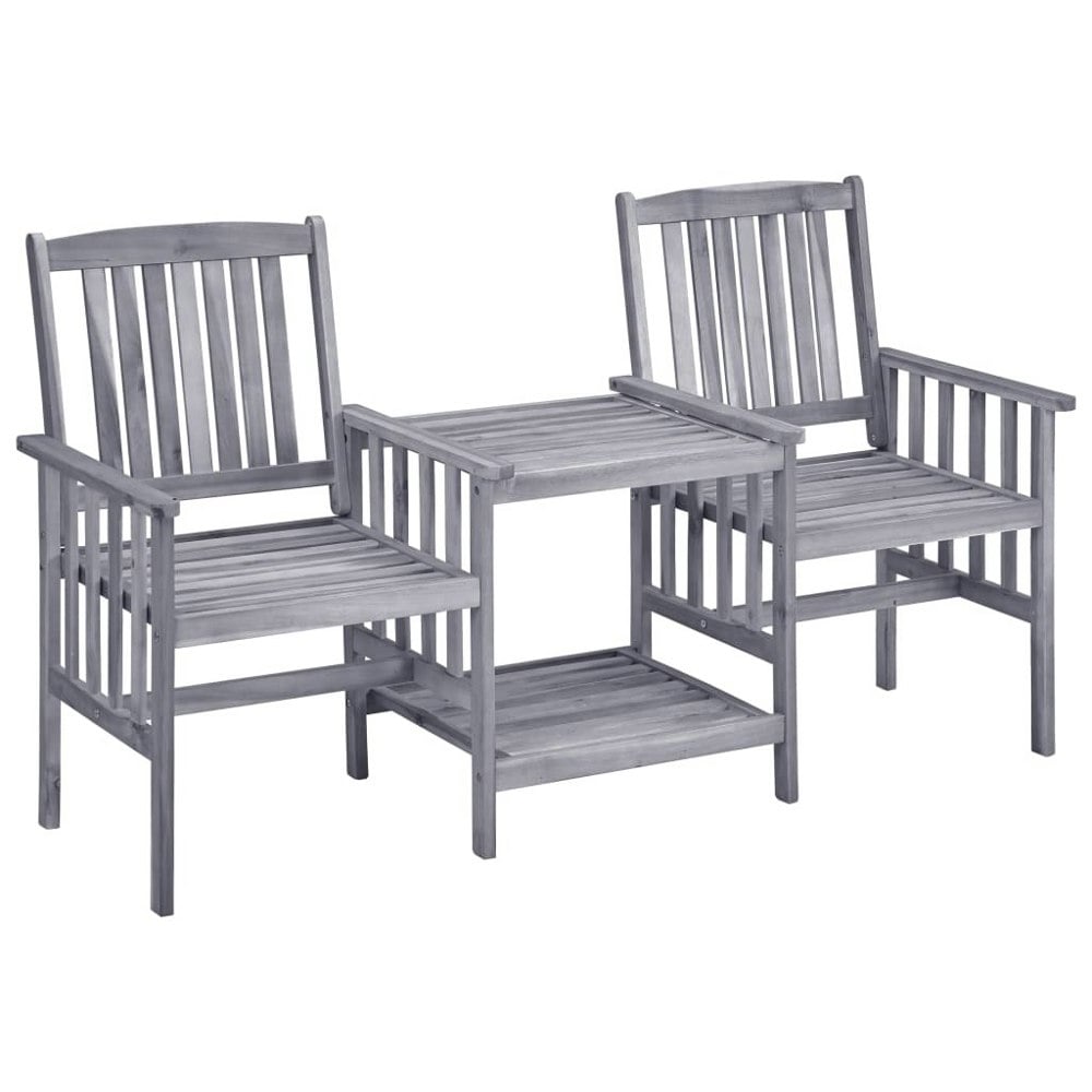 Berkfield Garden Chairs with Tea Table 159x61x92 cm Solid Acacia Wood