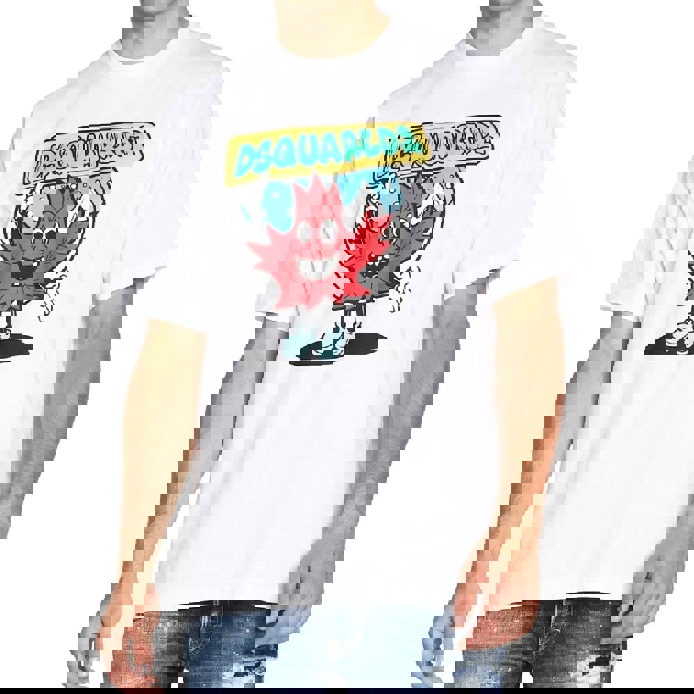 DSQUARED2 S71GD1197 S22427 100 100 White T-Shirt Mens L