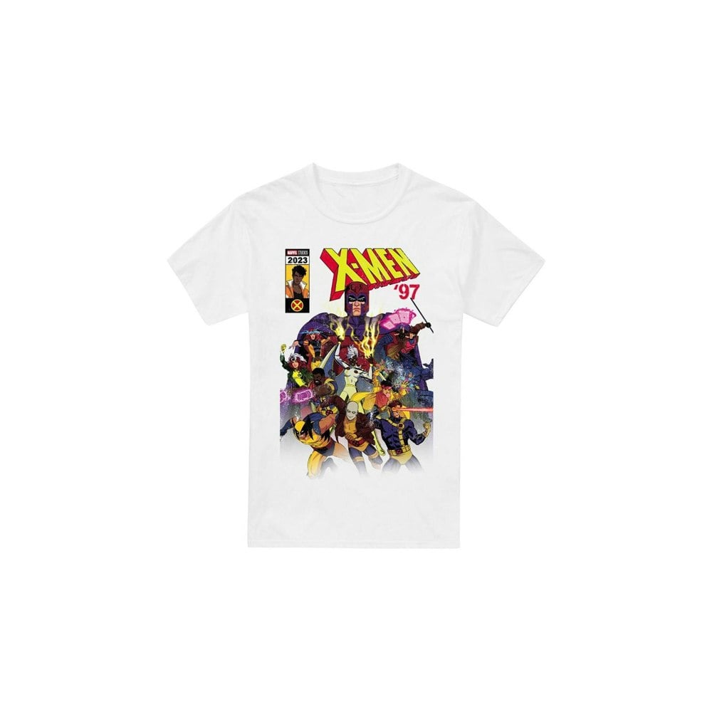 Marvel Mens X-Men Comic Cover Team T-Shirt - White