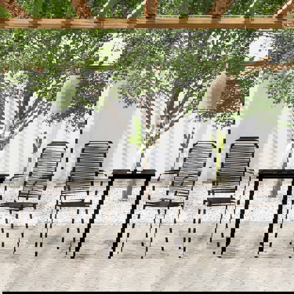 Berkfield 3 Piece Garden Dining Set Black