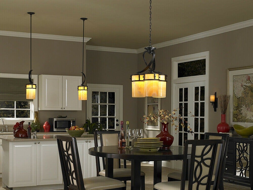 3 Bulb Chandelier Hanging Pendant LIght Imperial Bronze LED E27 100W Bulb Loops