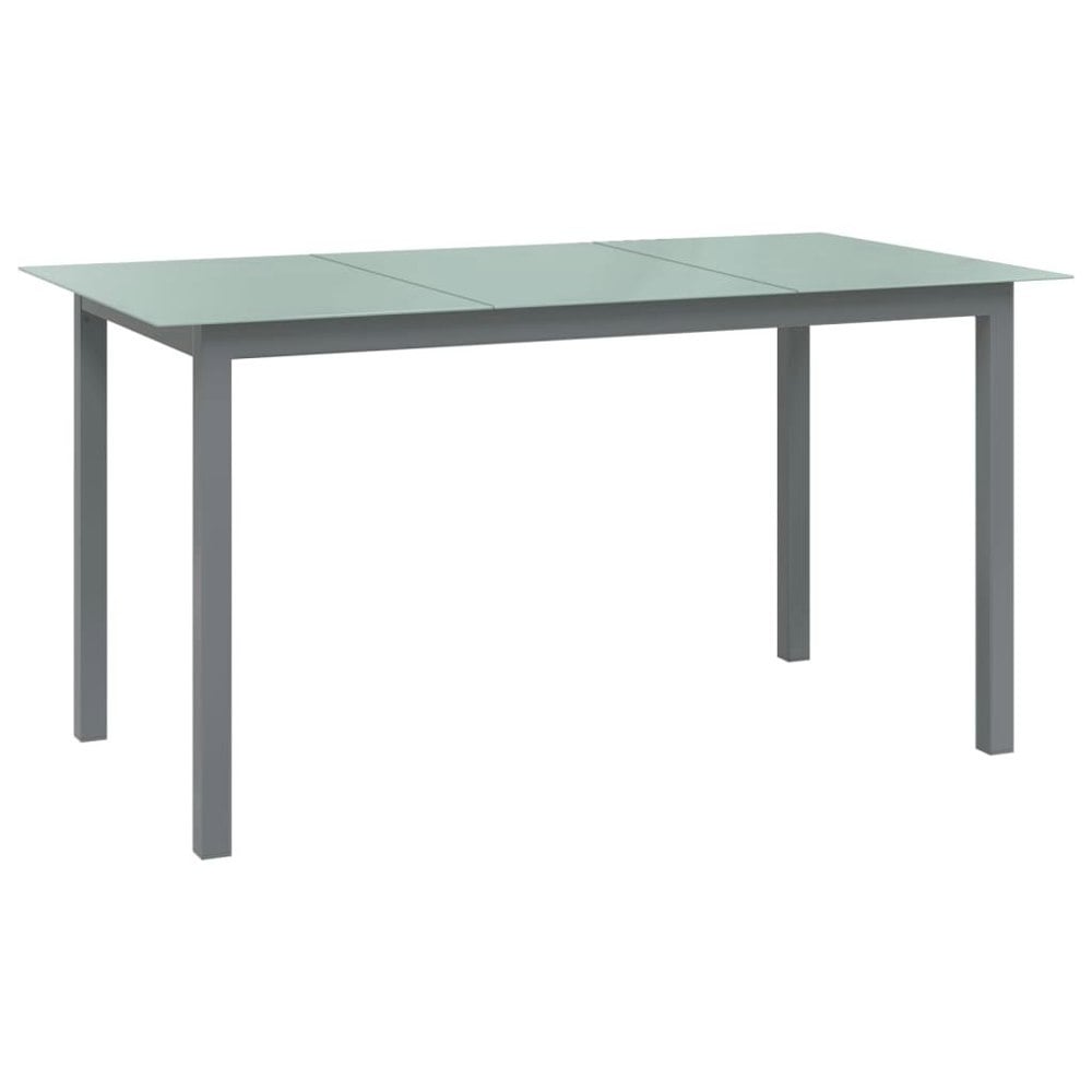 Berkfield Garden Table Light Grey 150x90x74 cm Aluminium and Glass