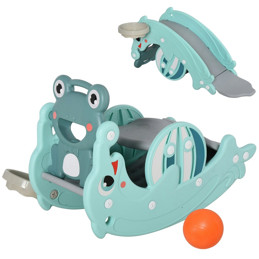 HOMCOM 3-in-1 Baby Rocking Horse Portable Slide | Rackhams